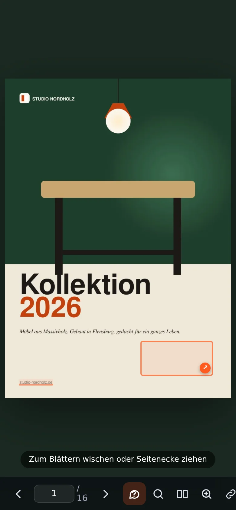 Derselbe Katalog auf dem Handy